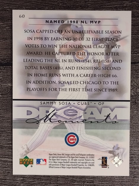 2002 Upper Deck Honor Roll #60 Sammy Sosa