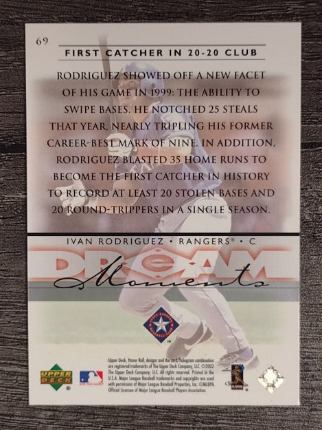 2002 Upper Deck Honor Roll #69 Ivan Rodriguez
