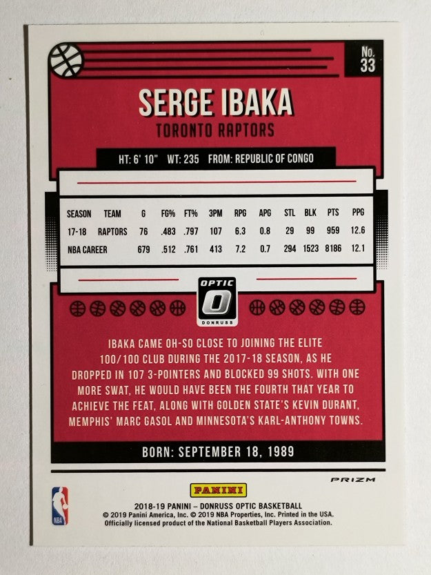 2018-19 Donruss Optic Holo #33 Serge Ibaka