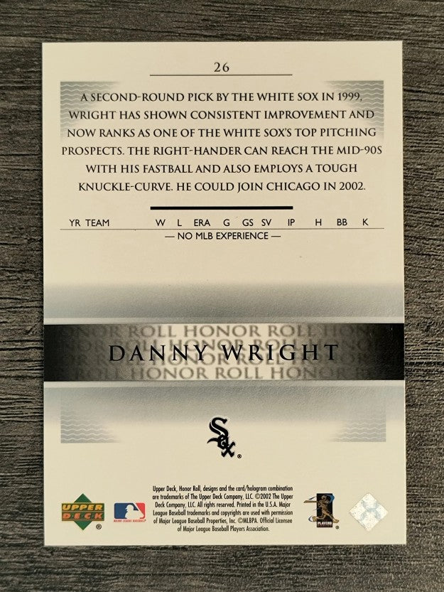 2002 Upper Deck Honor Roll #26 Dan Wright PD9