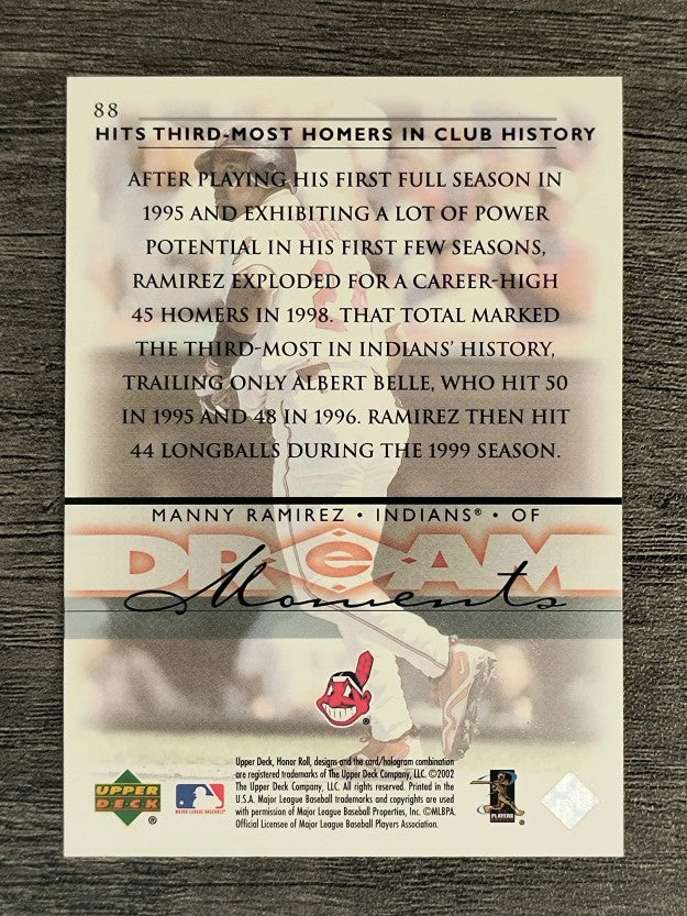 2002 Upper Deck Honor Roll #88 Manny Ramirez