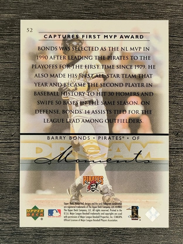2002 Upper Deck Honor Roll #52 Barry Bonds