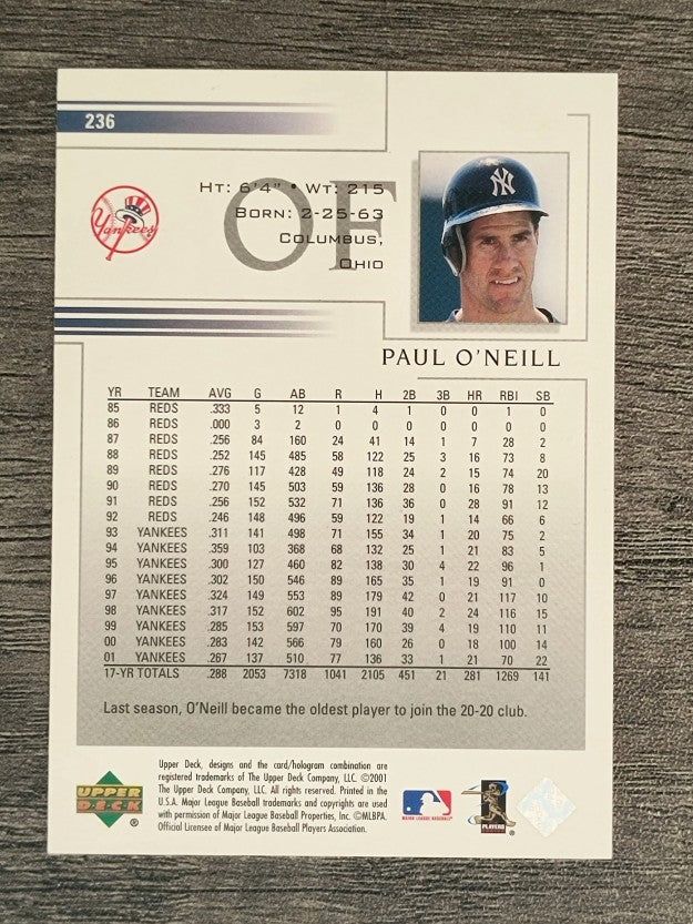 2002 Upper Deck #236 Paul O'Neill