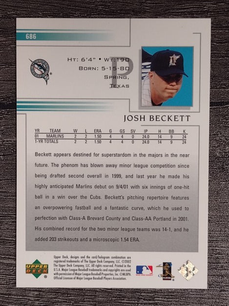 2002 Upper Deck #686 Josh Beckett