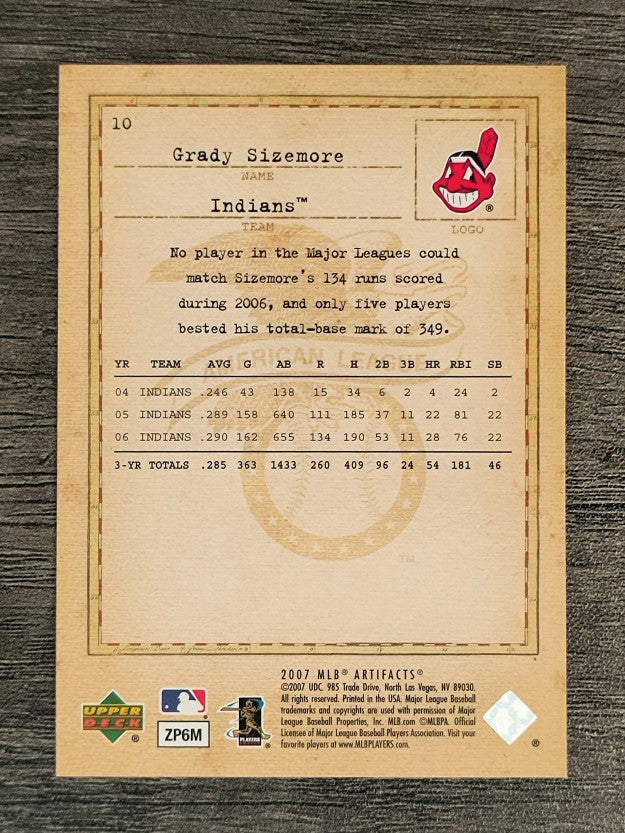2007 Artifacts #10 Grady Sizemore