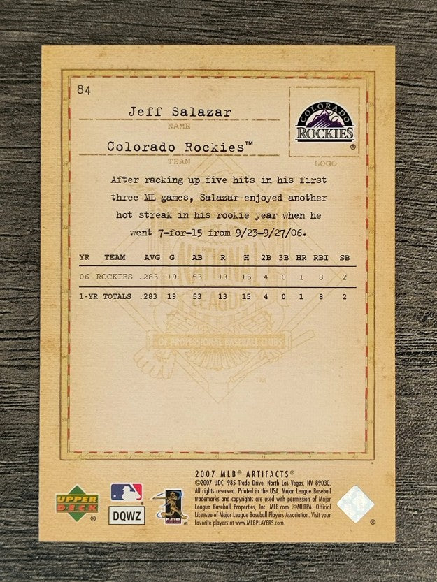 2007 Artifacts #84 Jeff Salazar