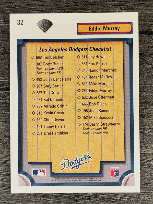1992 Upper Deck #32 Eddie Murray TC