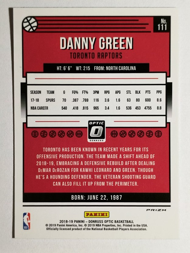 2018-19 Donruss Optic Blue Velocity #111 Danny Green