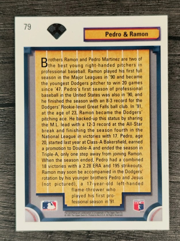 1992 Upper Deck #79 Pedro Martinez/Ramon Martinez