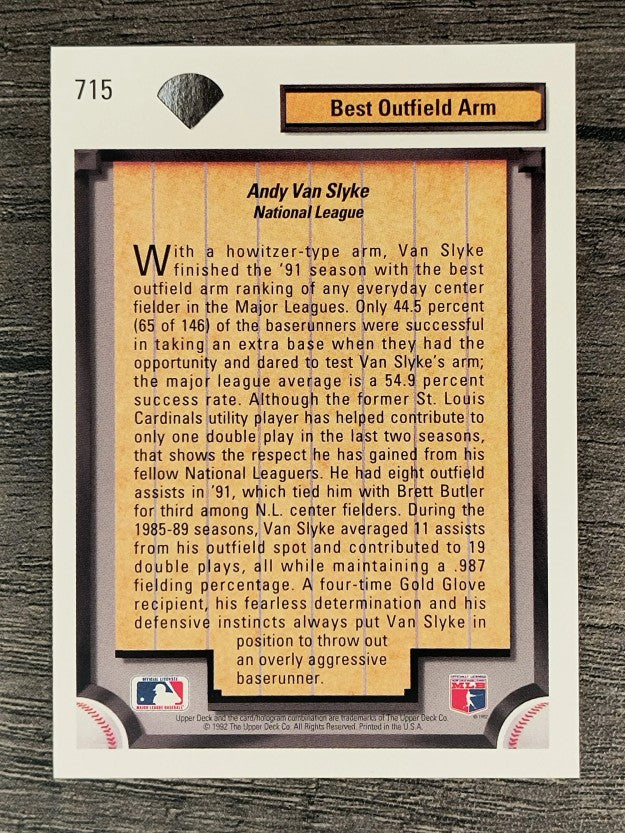 1992 Upper Deck #715 Andy Van Slyke DS