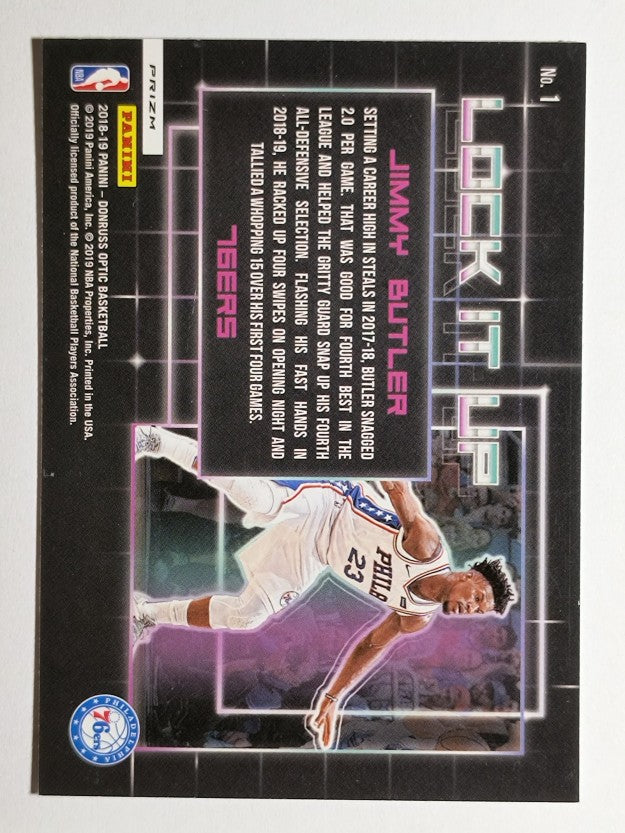 2018-19 Donruss Optic Lock it Up Holo #1 Jimmy Butler