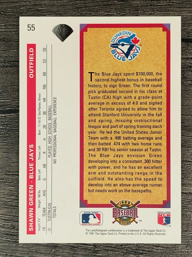 1992 Upper Deck #55 Shawn Green RC