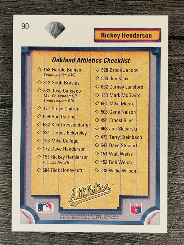 1992 Upper Deck #90 Rickey Henderson TC