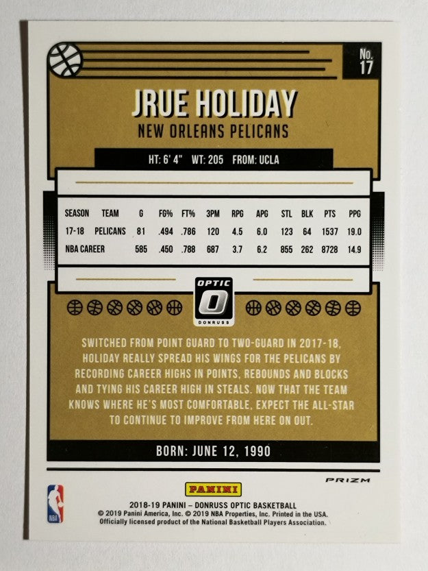 2018-19 Donruss Optic Hyper Pink #17 Jrue Holiday