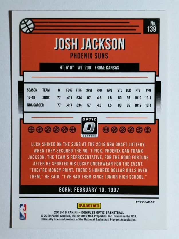 2018-19 Donruss Optic Hyper Pink #139 Josh Jackson
