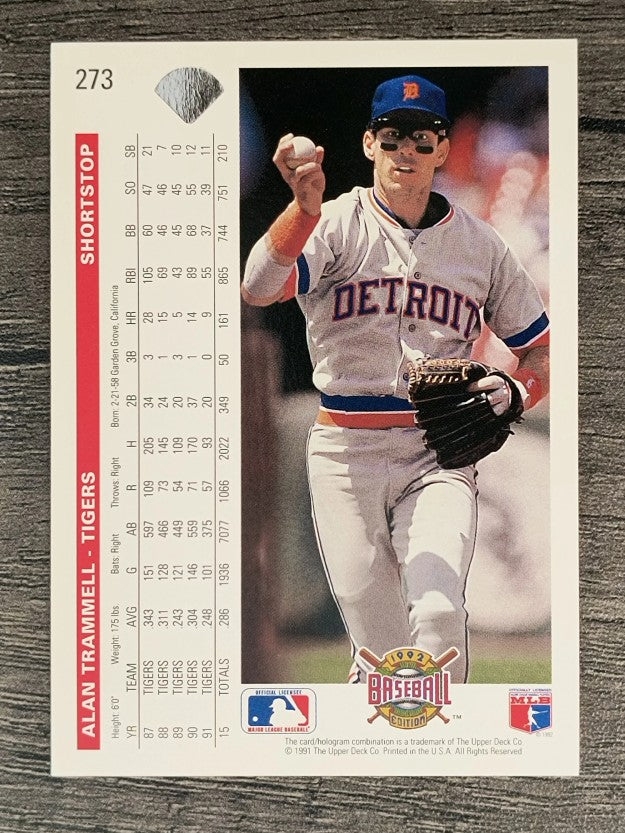 1992 Upper Deck #273 Alan Trammell