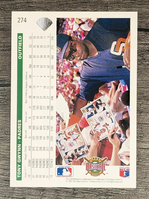 1992 Upper Deck #274 Tony Gwynn