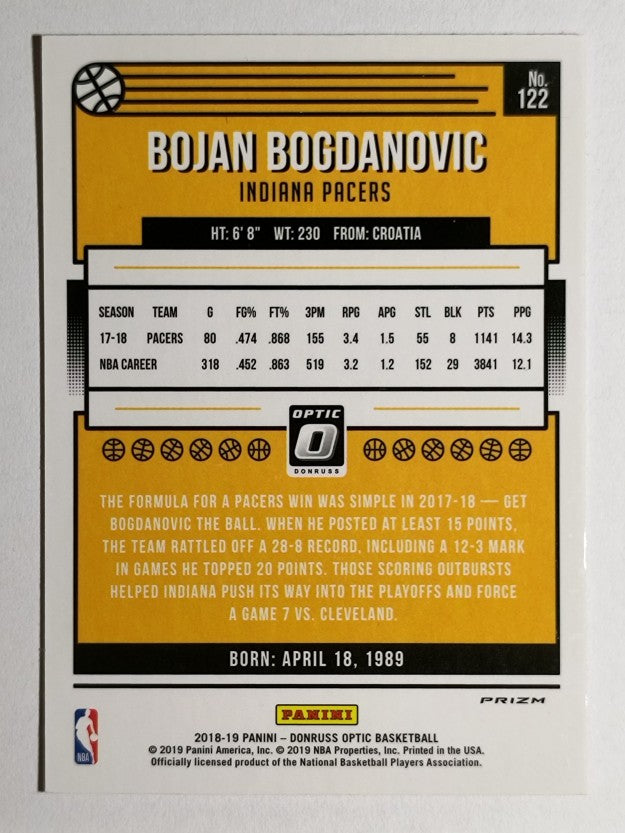 2018-19 Donruss Optic Hyper Pink #122 Bojan Bogdanovic