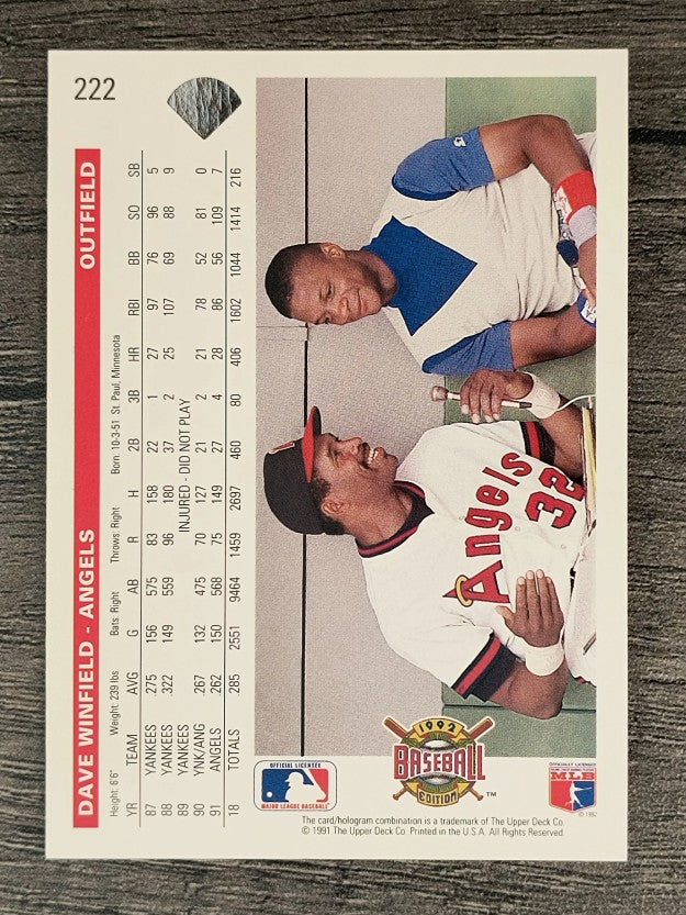 1992 Upper Deck #222 Dave Winfield