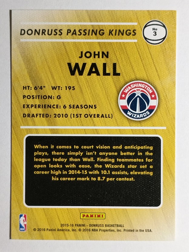 2015-16 Donruss Passing Kings #3 John Wall