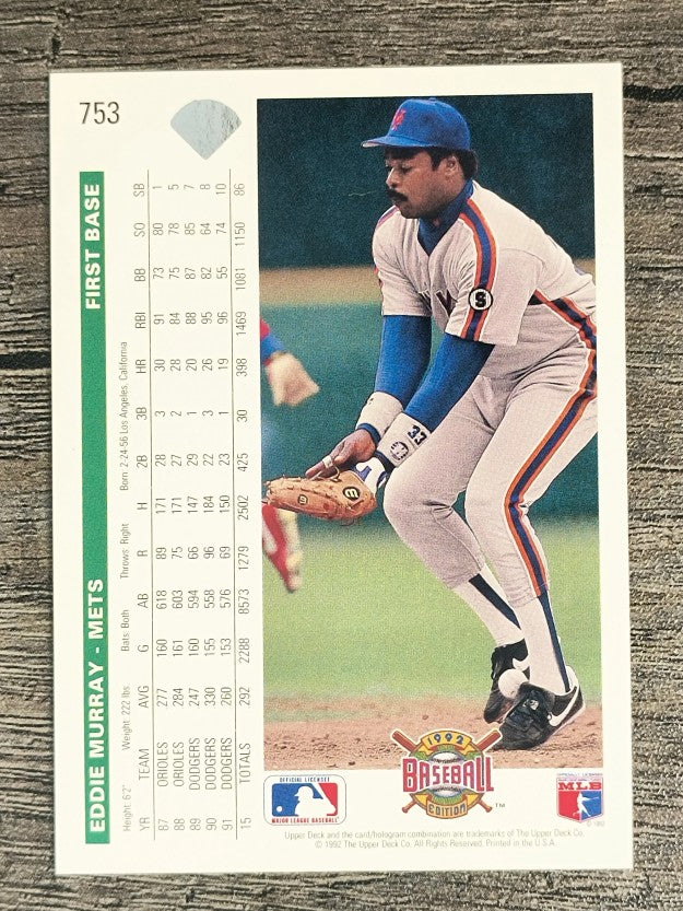 1992 Upper Deck #753 Eddie Murray