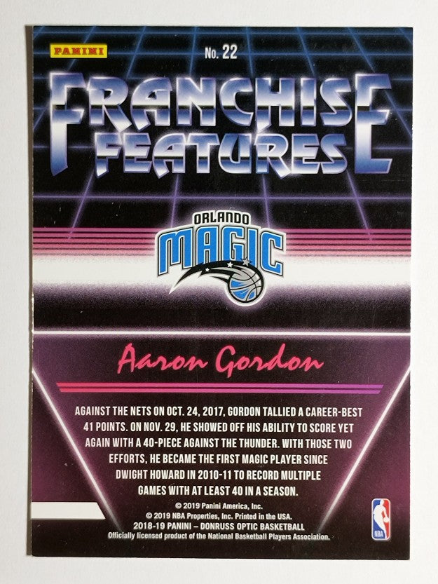 2018-19 Donruss Optic Franchise Features Purple #22 Aaron Gordon