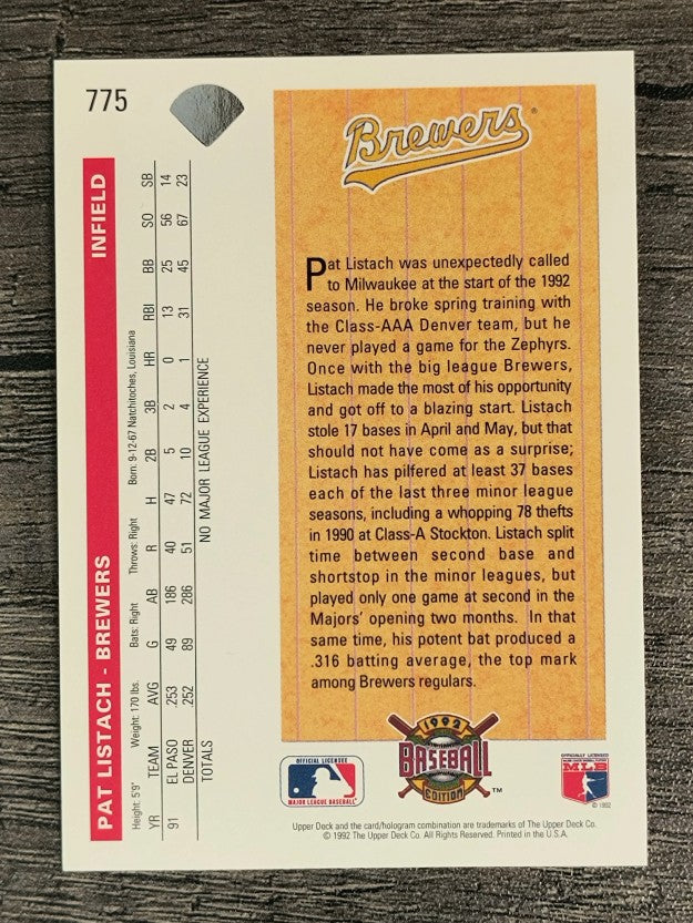 1992 Upper Deck #775 Pat Listach RC