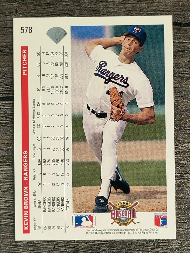 1992 Upper Deck #578 Kevin Brown