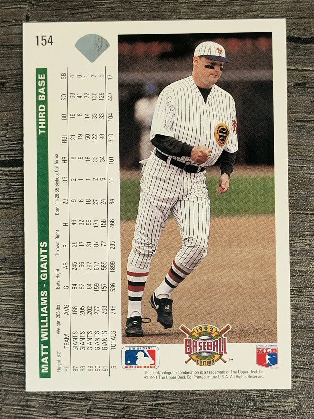 1992 Upper Deck #154 Matt Williams