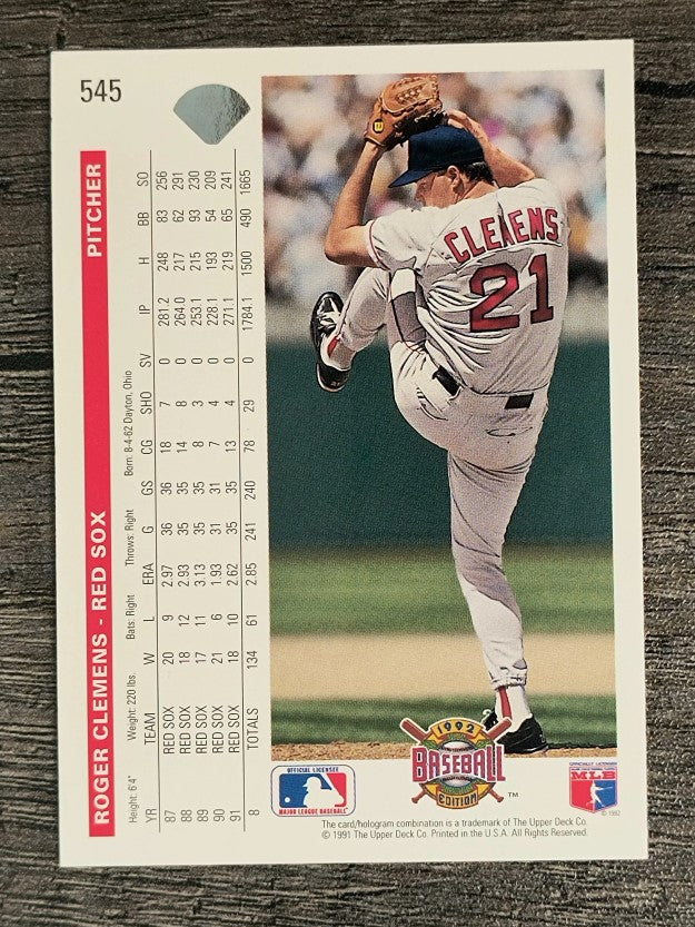 1992 Upper Deck #545 Roger Clemens