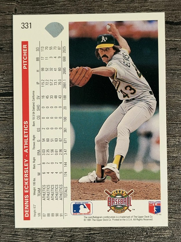 1992 Upper Deck #331 Dennis Eckersley