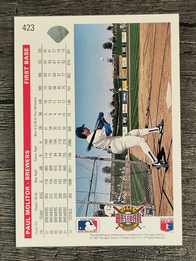 1992 Upper Deck #423 Paul Molitor