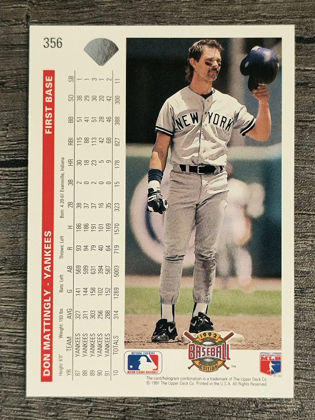 1992 Upper Deck #356 Don Mattingly
