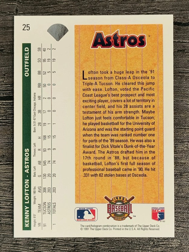 1992 Upper Deck #25 Kenny Lofton