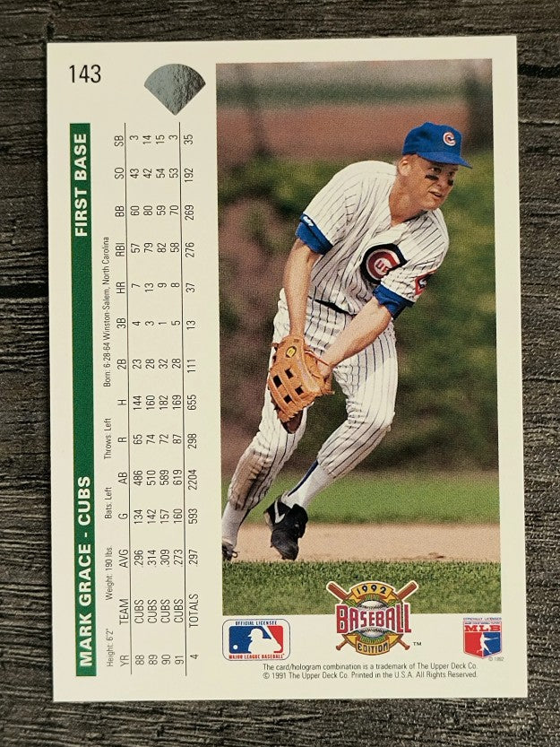 1992 Upper Deck #143 Mark Grace