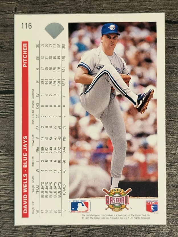 1992 Upper Deck #116 David Wells