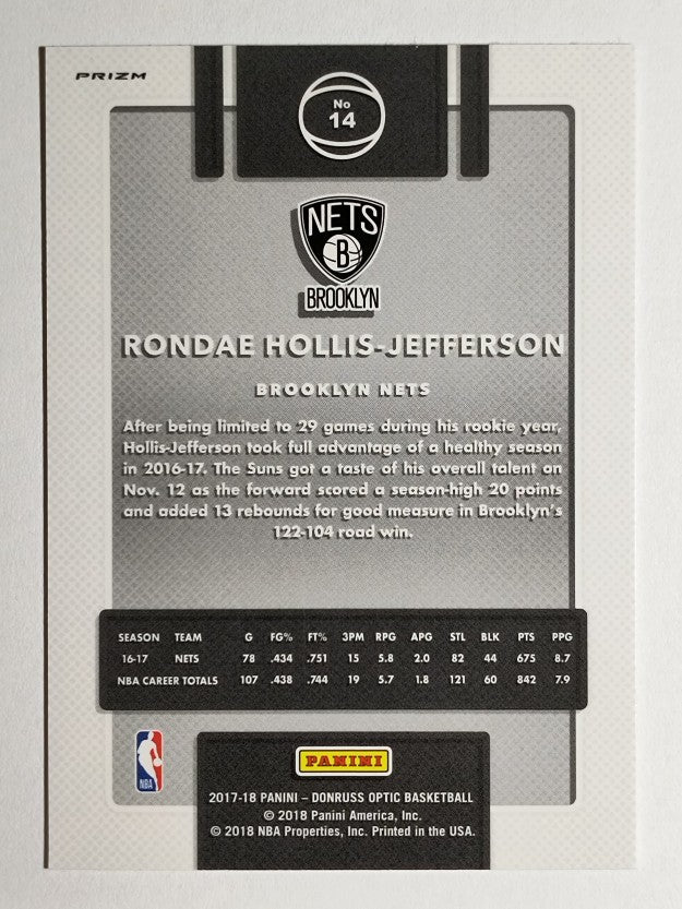 2017-18 Donruss Optic Blue Velocity #14 Rondae Hollis-Jefferson
