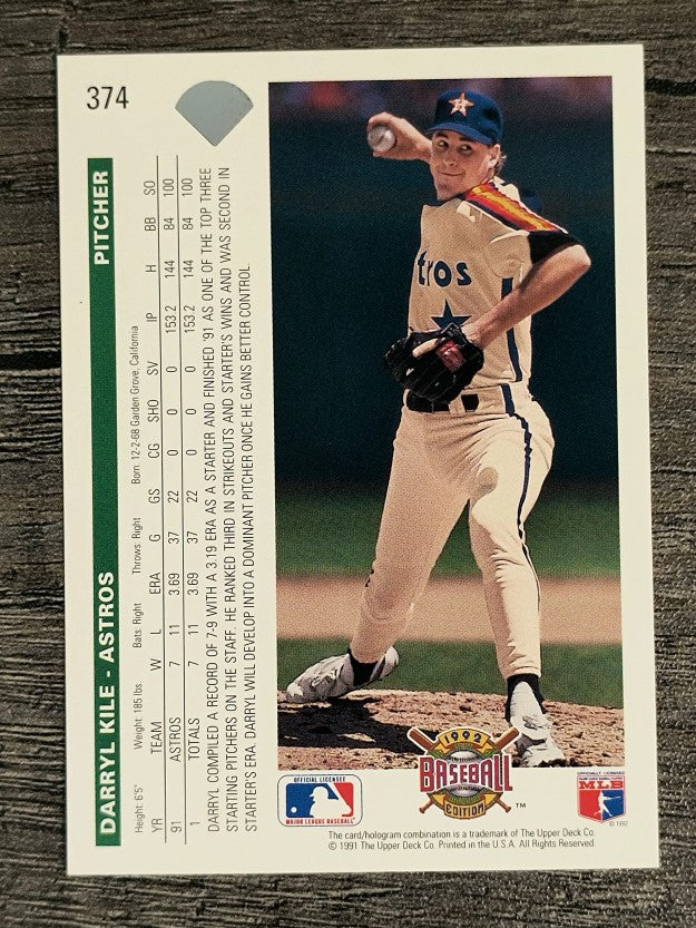 1992 Upper Deck #374 Darryl Kile