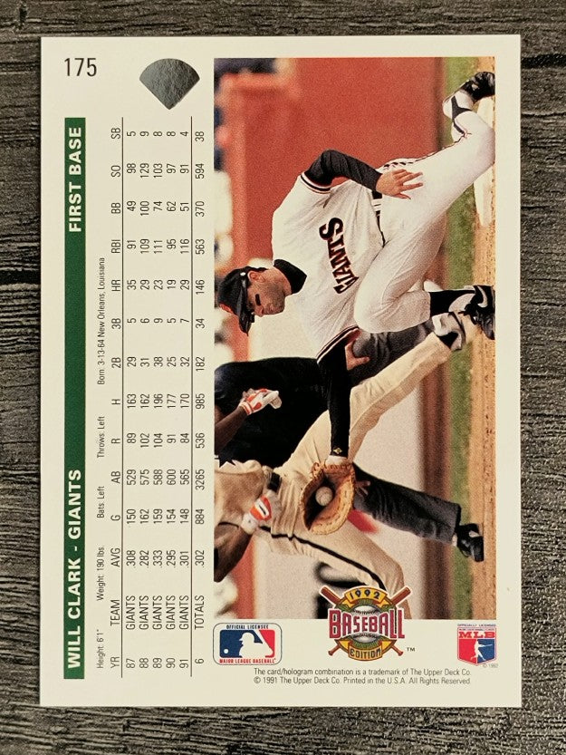 1992 Upper Deck #175 Will Clark
