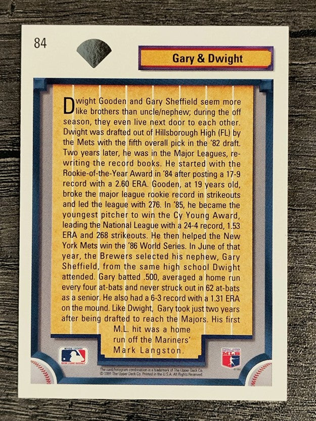 1992 Upper Deck #84 Dwight Gooden/Gary Sheffield