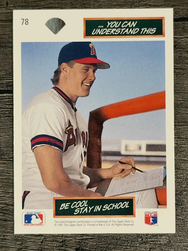1992 Upper Deck #78 Jim Abbott/Stay In School
