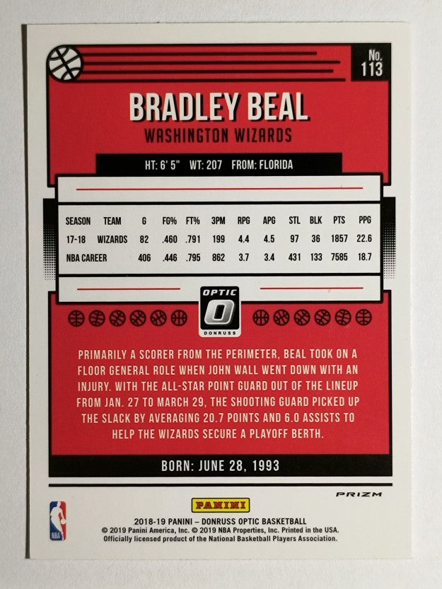 2018-19 Donruss Optic Holo #113 Bradley Beal