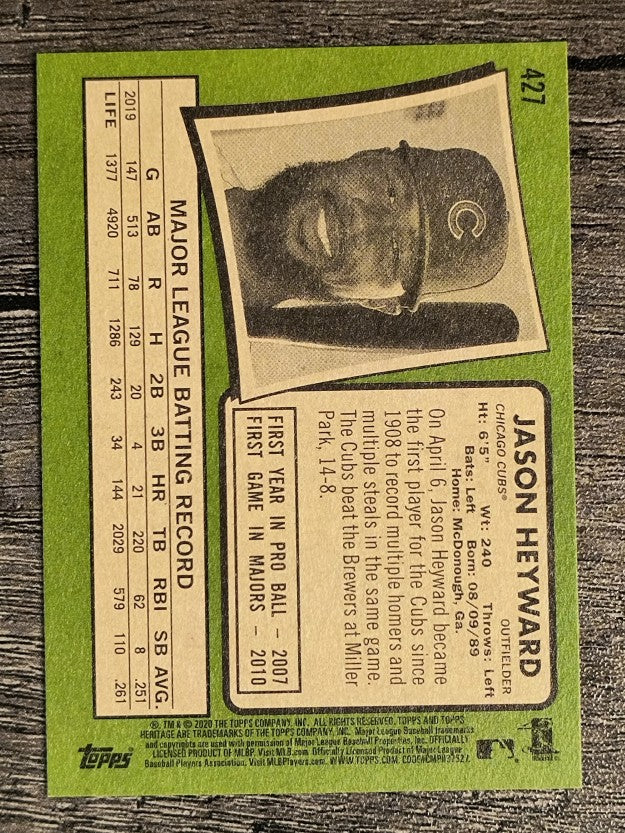 2020 Topps Heritage #427 Jason Heyward SP