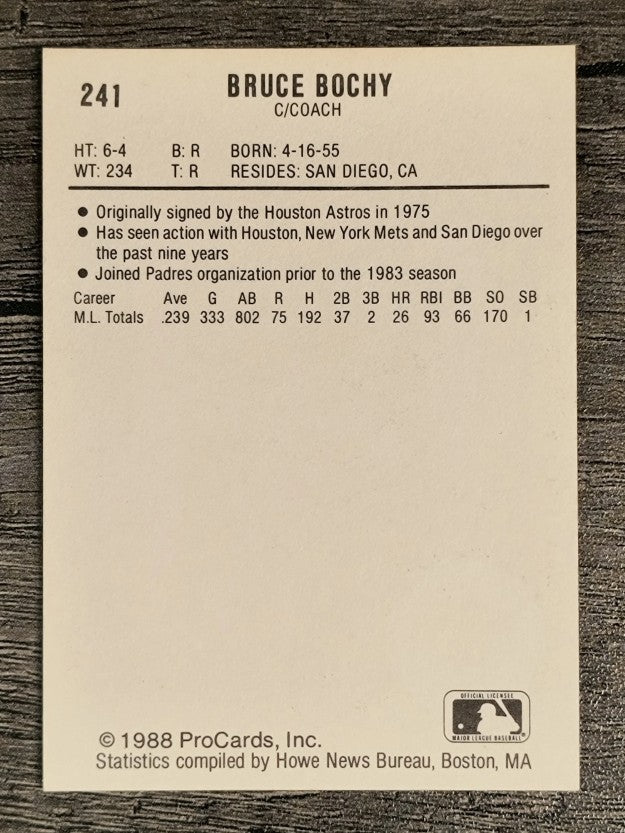 1988 Las Vegas Stars ProCards #241 Bruce Bochy