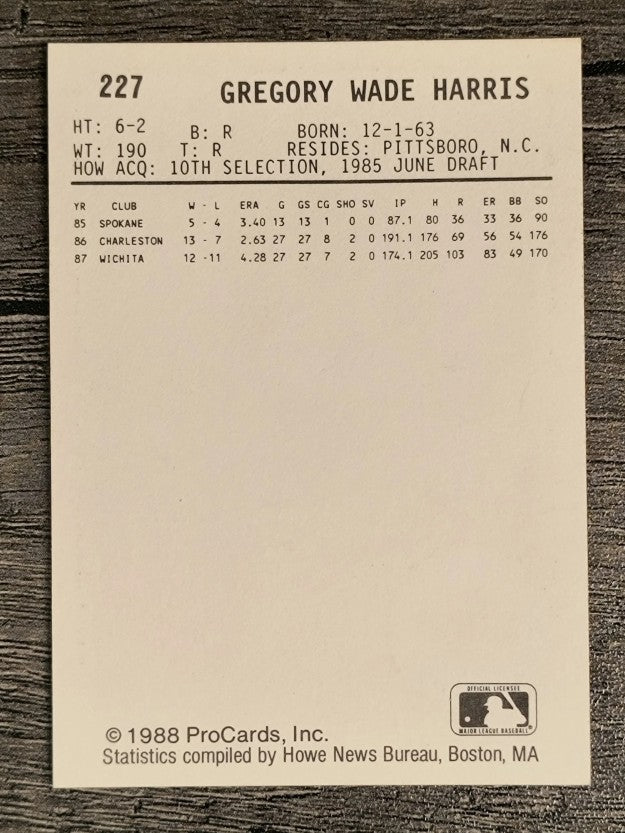 1988 Las Vegas Stars ProCards #227 Greg Harris