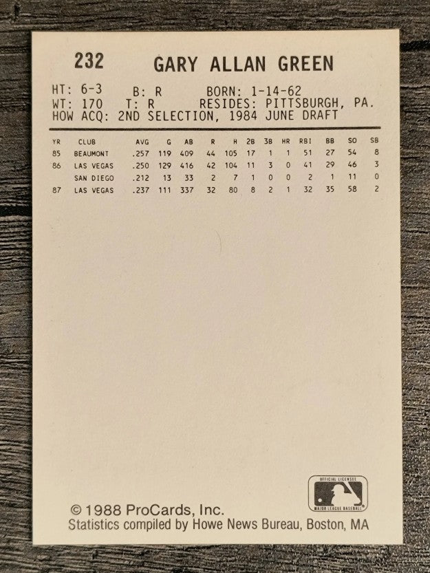 1988 Las Vegas Stars ProCards #232 Gary Green