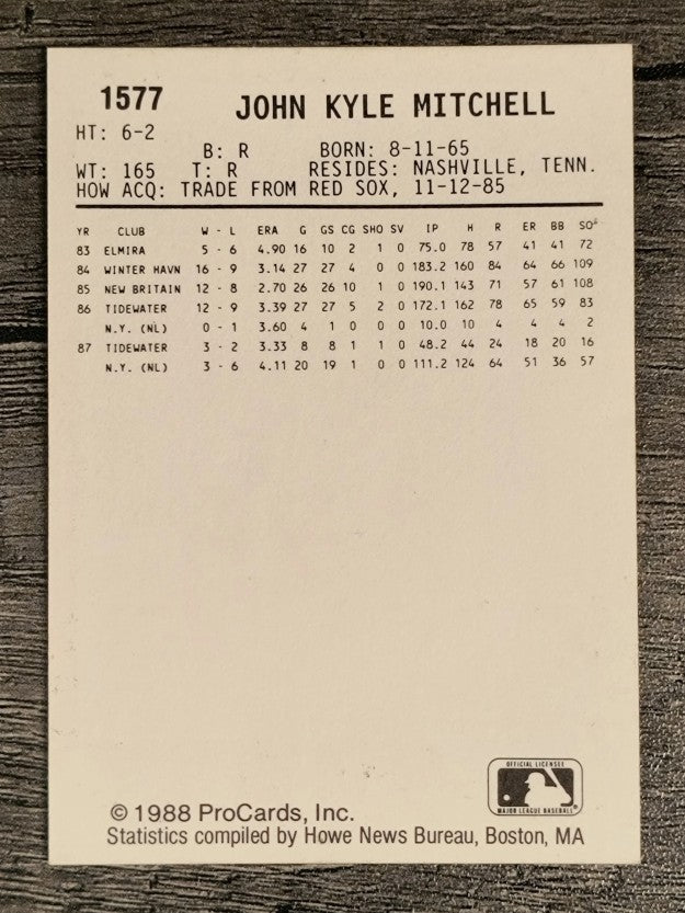 1988 Tidewater Tides ProCards #1577 John Mitchell