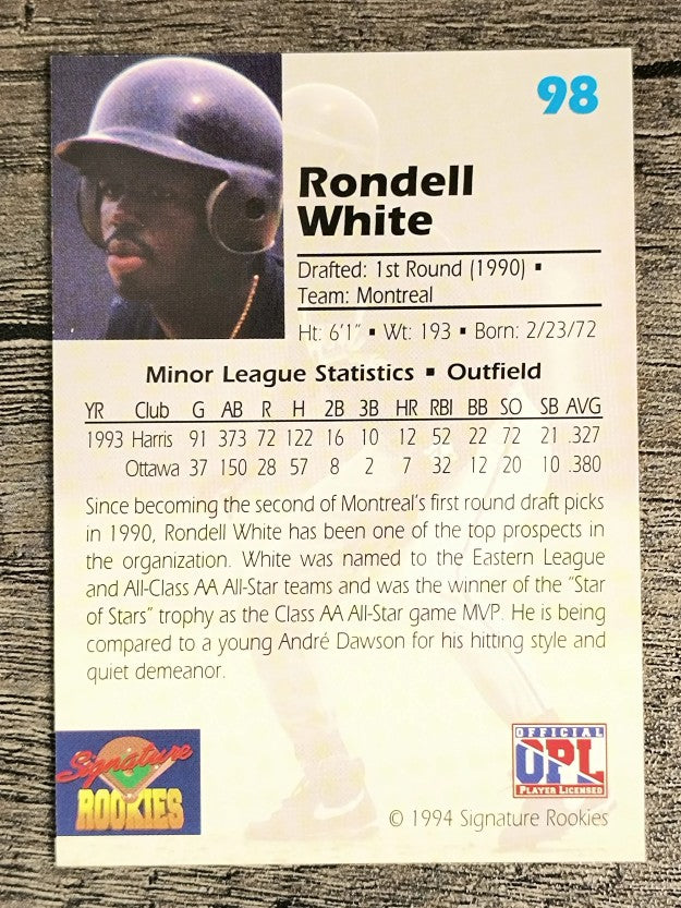 1994 Signature Rookies Draft Picks #98 Rondell White