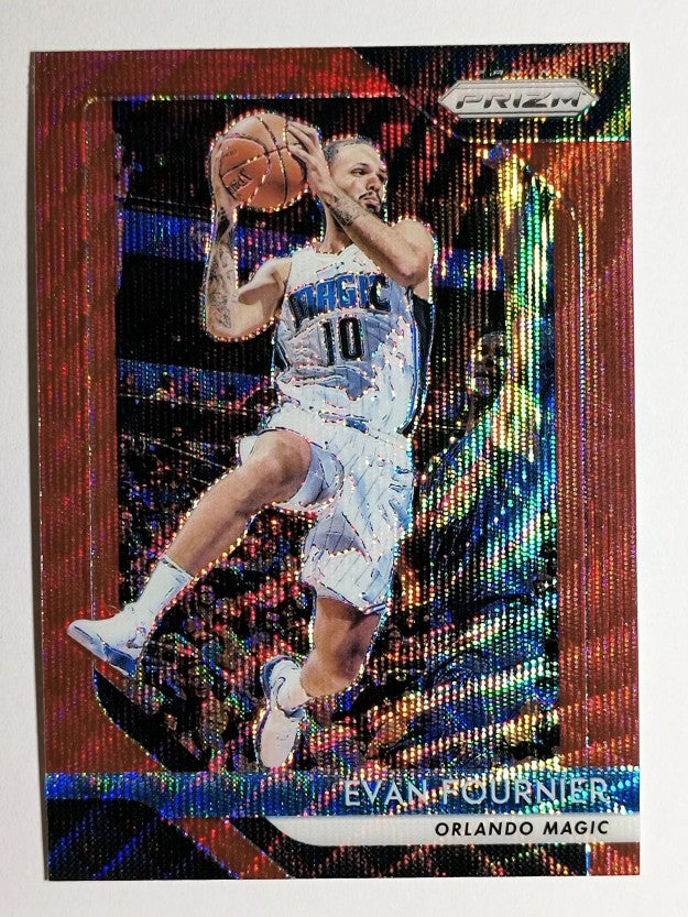 2018-19 Panini Prizm Prizms Ruby Wave #139 Evan Fournier