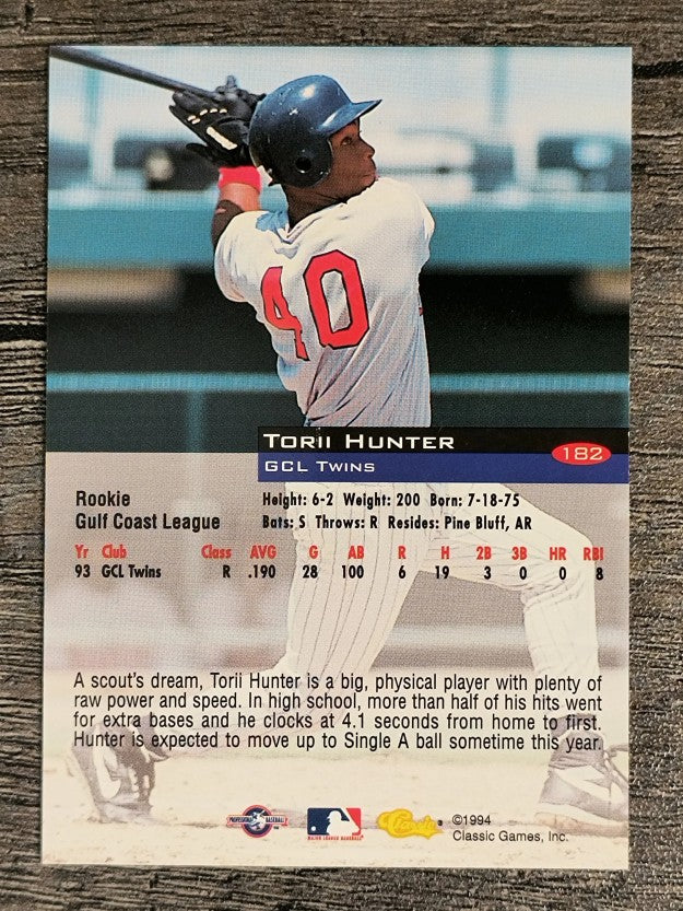 1994 Classic #182 Torii Hunter